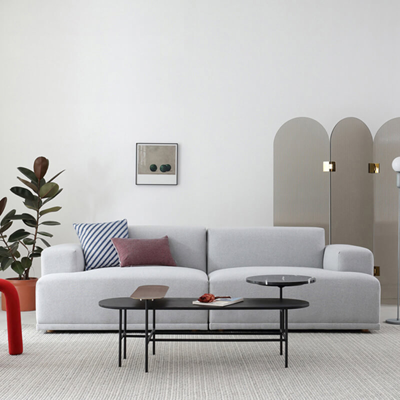 Sala de estar modular del sistema del sofá de la tela del sofá de la forma de L del sofá recto modular del diseño simple